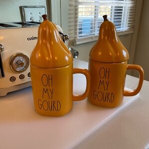 Oh My Gourd Yellow Mug Set by Rae Dunn